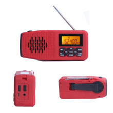Portable LCD Display Solar Hand Crank Radio Solar Rechargeable AM FM Portable Radio Emergency NOAA Weather Radio